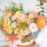  済州島の巨大フラワーバスケット 
