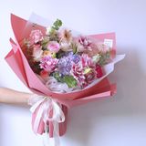  紫陽花とユリのブーケ 