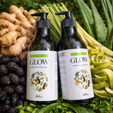  Dầu gội dược liệu GLOW 400ml được chiết xuất từ bồ kết, hương nhu tía, mần trầu, chanh, sả, gừng, vỏ bưởi 