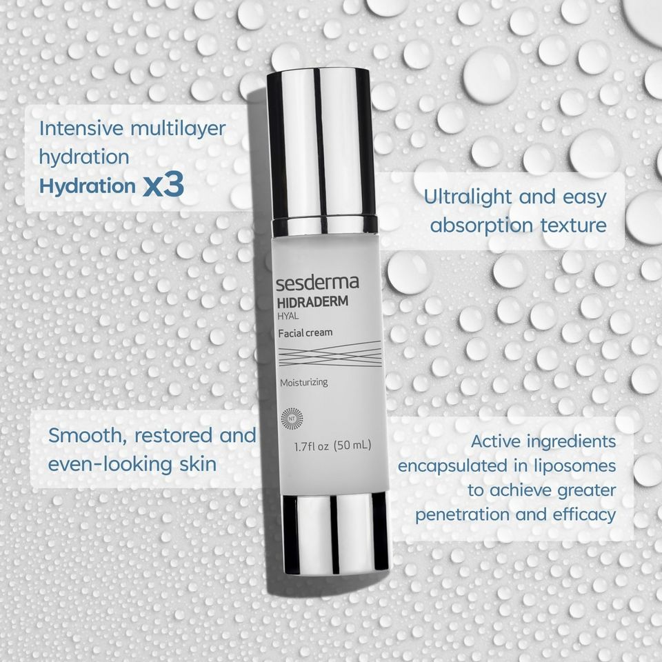 Sesderma Hidraderm Hyal Facial Cream 50ml – Kem Dưỡng Ẩm Sâu, Phục Hồi Hàng Rào Da