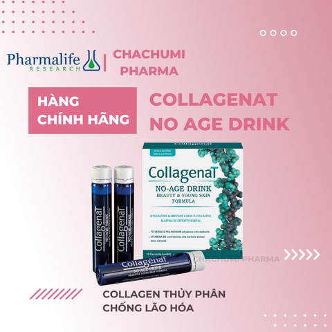 Collagen Pharmalife - Thực phẩm bảo vệ sức khỏe Collagenat No Age Drink 10 ống x 25ml