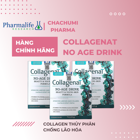 Collagen Pharmalife - Thực phẩm bảo vệ sức khỏe Collagenat No Age Drink 10 ống x 25ml