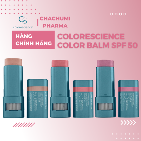 Bộ 3 Má Hồng Kem Colorescience Total Color Balm SPF 50 Chống Nắng Đa Năng