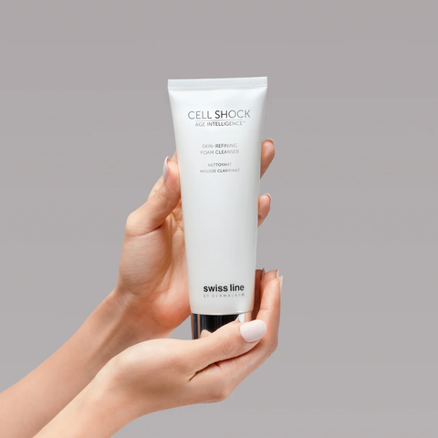 Swissline Cell Shock AI Skin-Refining Foam Cleanser - Foam rửa mặt sạch sâu & thanh lọc & êm dịu làn da 160ml