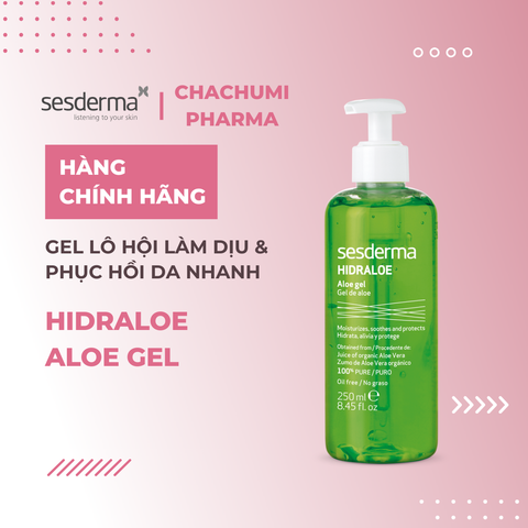 Sesderma Hidraloe Aloe Gel 250ml – Gel Lô Hội Làm Dịu & Phục Hồi Da Nhanh