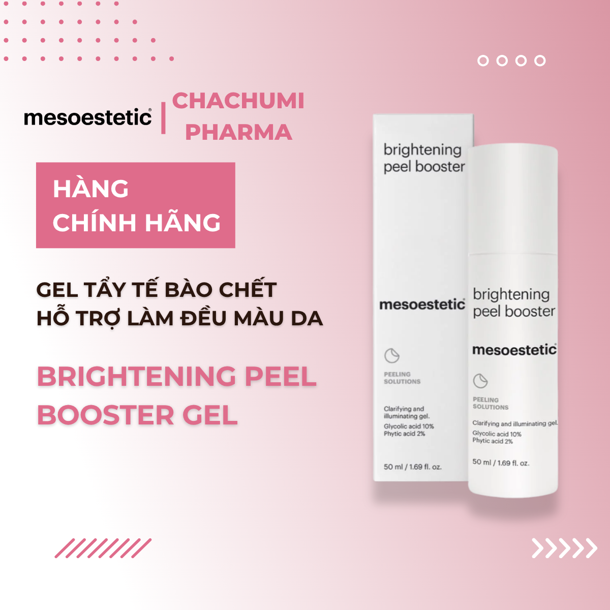Mesoestetic Brightening Peel Booster Gel Tẩy Tế Bào Chết Hỗ Trợ Làm Đều Màu Da 50ml