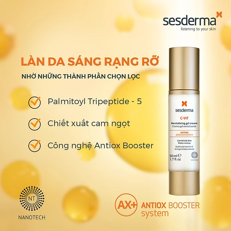 Sesderma C-VIT Radiance Glowing Fluid 50ml – Sữa Dưỡng Làm Sáng Da, Dưỡng Ẩm & Chống Oxy Hóa