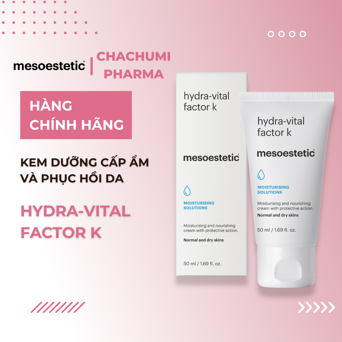 Mesoestetic Hydra-Vital Factor K Kem Dưỡng Cấp Ẩm Và Phục Hồi Da 50ml