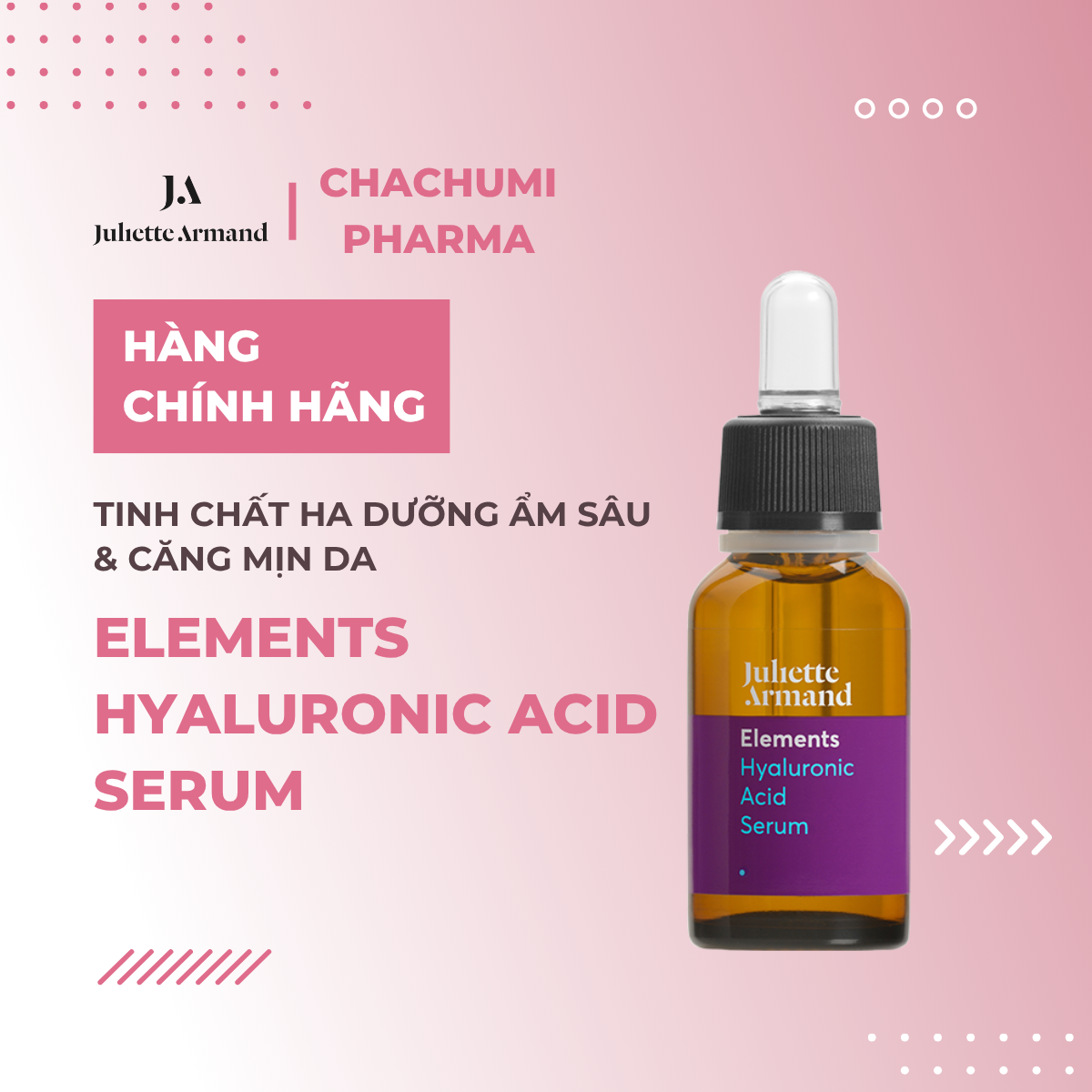 Juliette Armand Elements Hyaluronic Acid Serum - Tinh Chất HA Dưỡng Ẩm Sâu & Căng Mịn Da 20ml