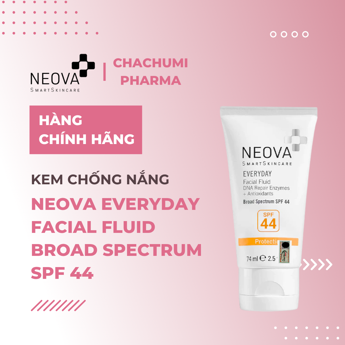 Neova DNA Damage Control Everyday Facial Fluid SPF 44 - Kem Chống Nắng