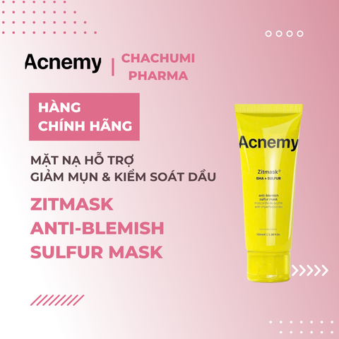 Acnemy Zitmask Anti-Blemish Sulfur Mask Mặt Nạ Bùn Khoáng Hỗ Trợ Làm Giảm Mụn Và Kiểm Soát Dầu 100ml