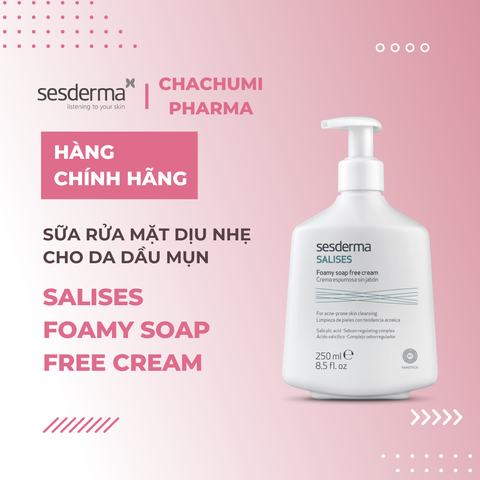 Sesderma Salises Foamy Soap Free Cream 250ml – Sữa Rửa Mặt Dịu Nhẹ Cho Da Dầu Mụn, Kiềm Dầu