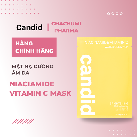 Candid Niaciamide Vitamin C Mask Mặt nạ dưỡng sáng - Hộp 10 miếng