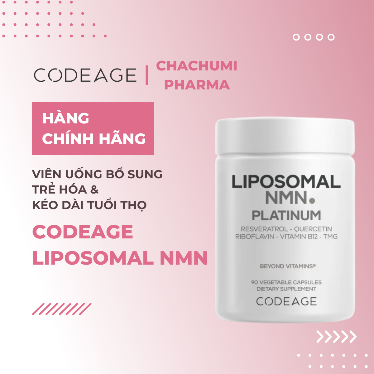 Viên uống Codeage Liposomal NMN hỗ trợ cải thiện sức khỏe hộp 90v NMN TPBS