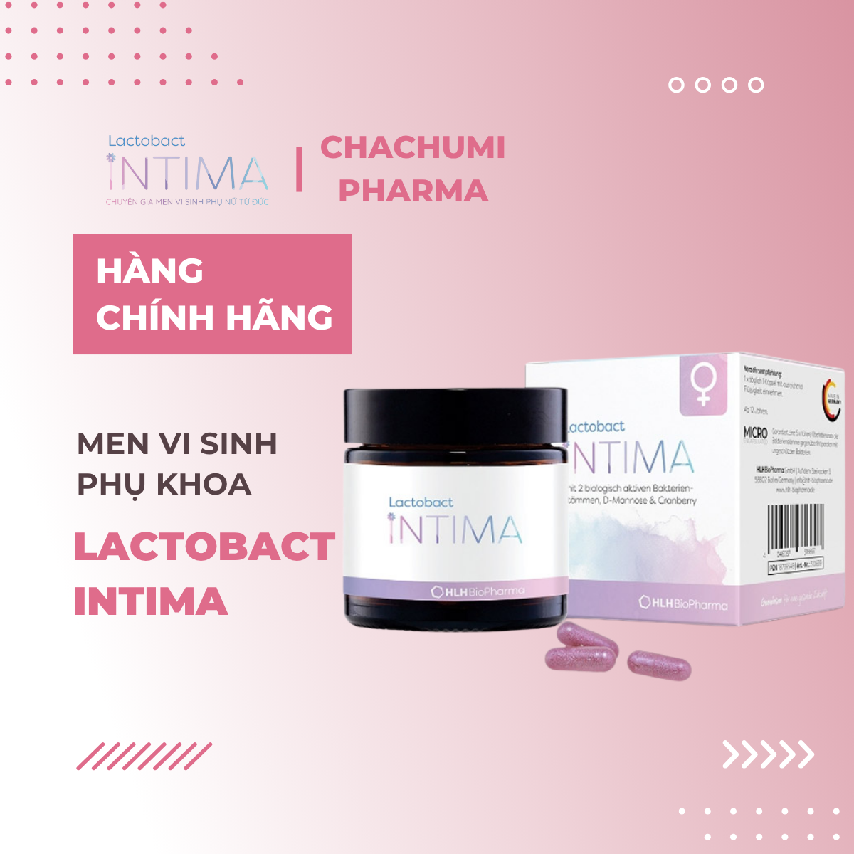 Lactobact Intima - Men vi sinh phụ khoa bổ sung lợi khuẩn từ Đức hộp 30 viên