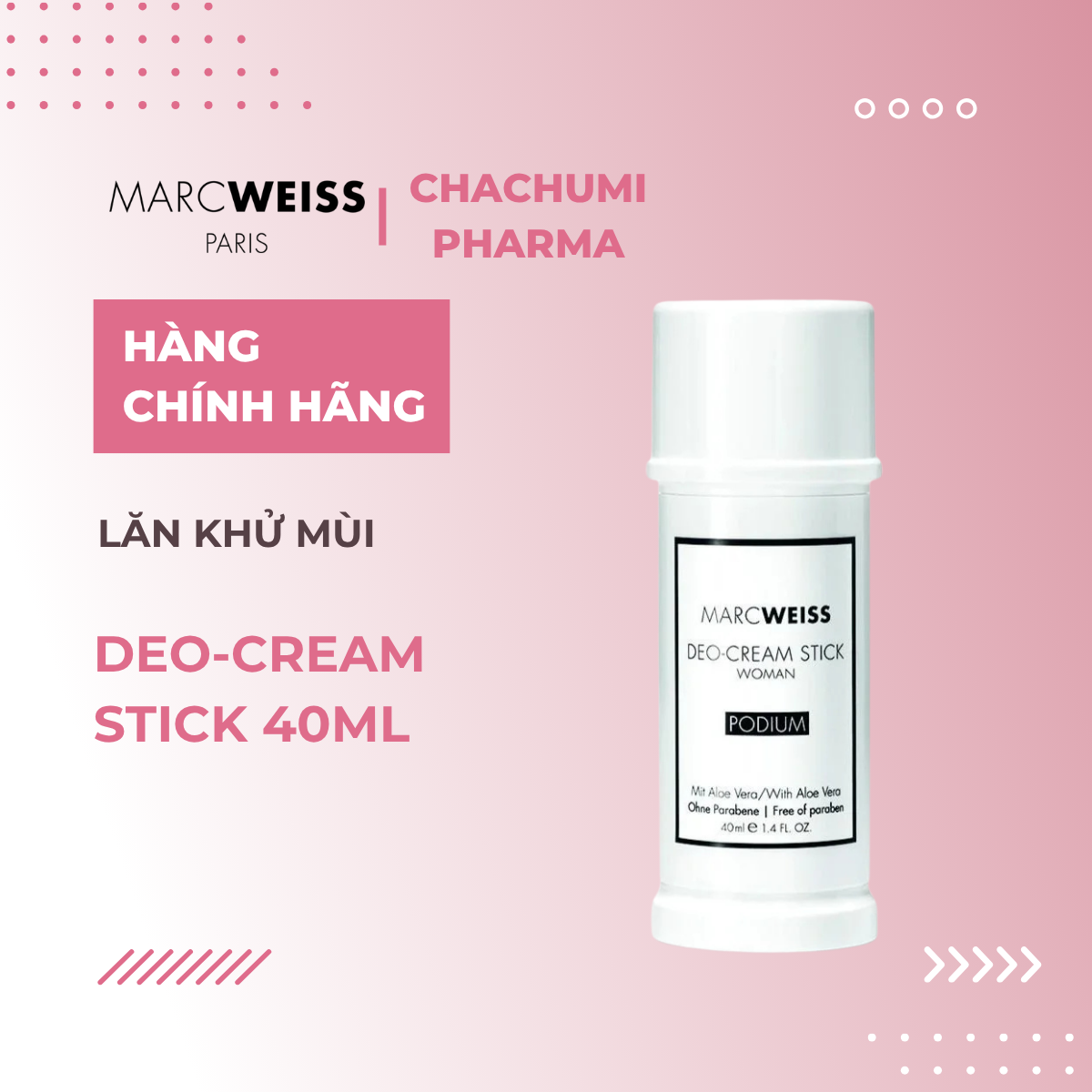 Lăn khử mùi MARCWEISS Paris Deo-Cream Stick 40ml