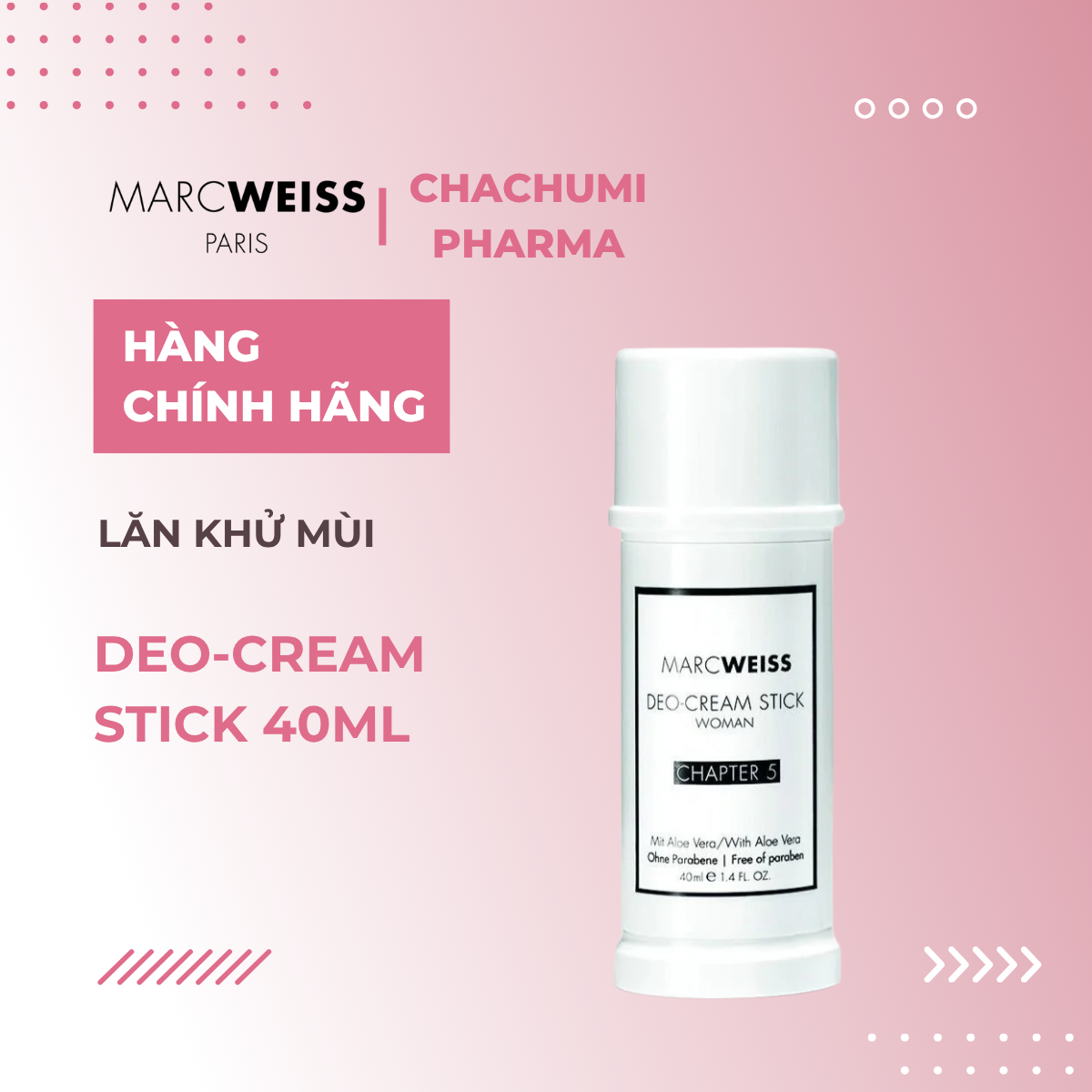 Lăn khử mùi MARCWEISS Paris Deo-Cream Stick 40ml