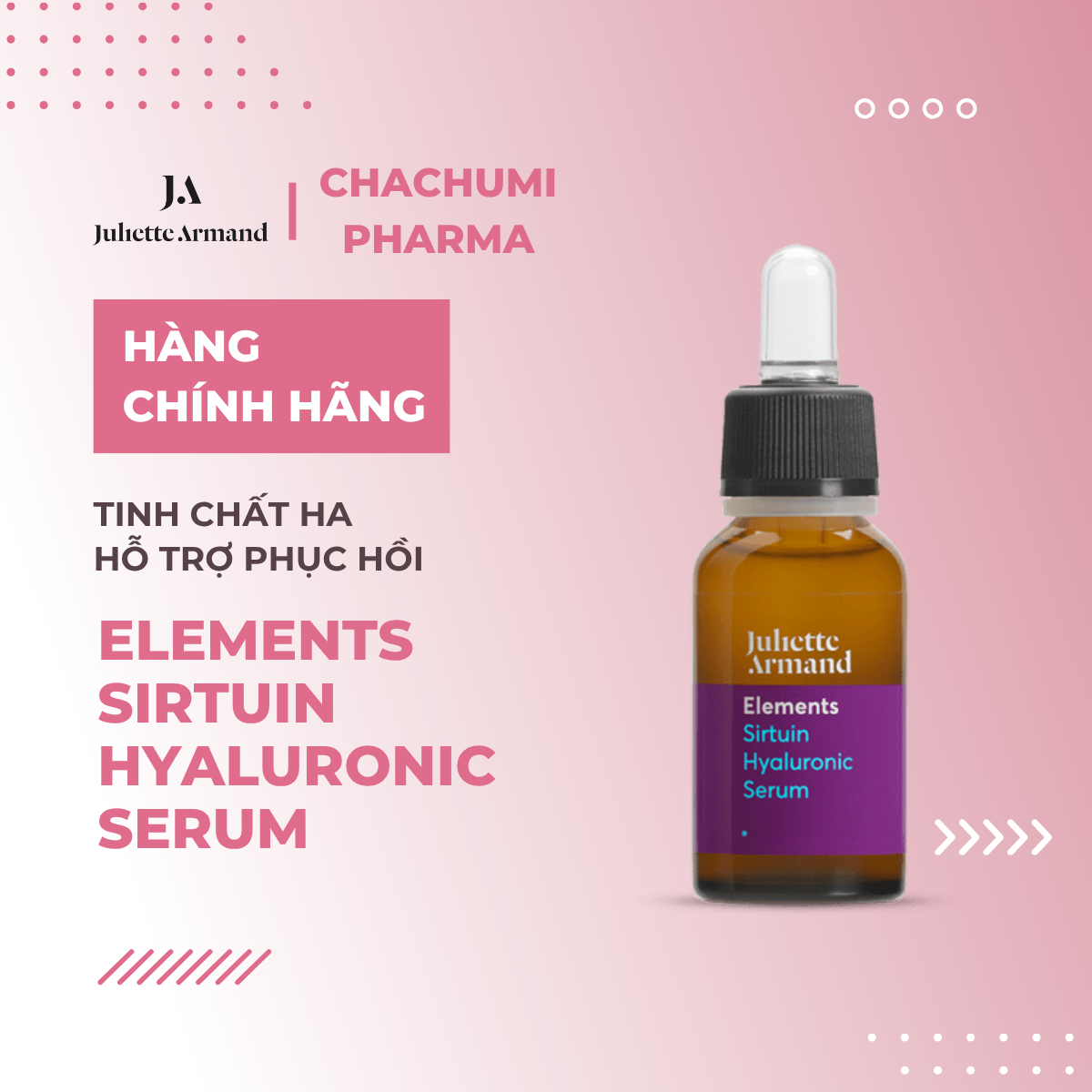 Juliette Armand Elements Sirtuin Hyaluronic Serum Tinh Chất HA Hỗ Trợ Phục Hồi & Tăng Độ Tươi Trẻ Cho Da 20ml