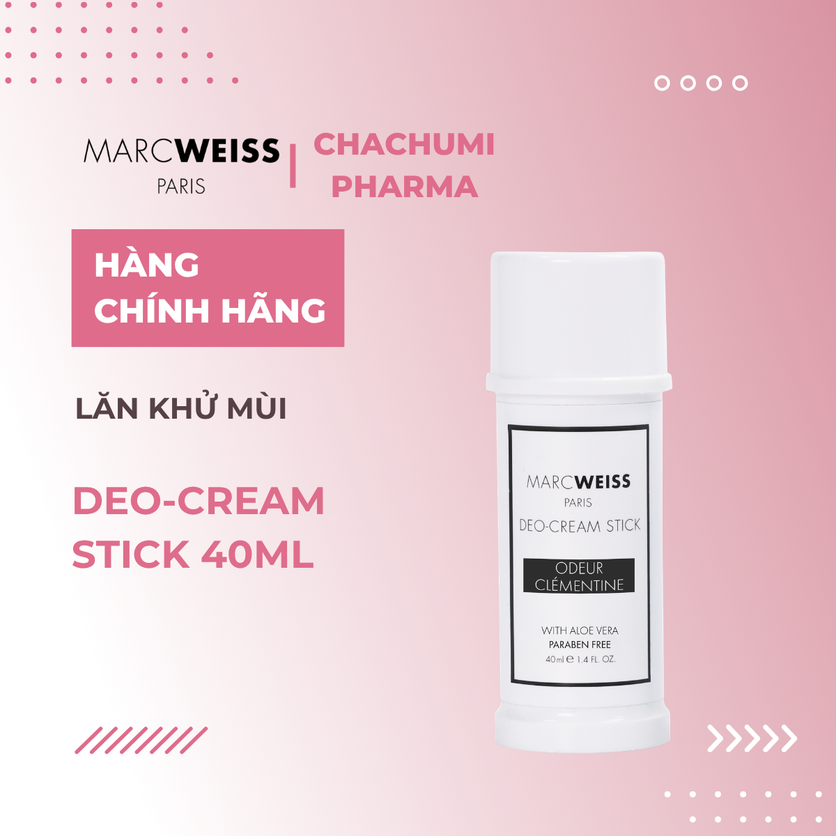 Lăn khử mùi MARCWEISS Paris Deo-Cream Stick 40ml