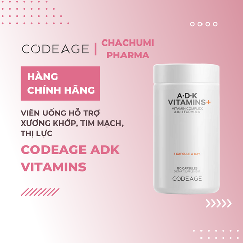 Codeage ADK Vitamins - Viên Uống Hỗ Trợ Xương Khớp, Tim Mạch, Thị Lực, Tăng Cường Sức Khỏe 180v