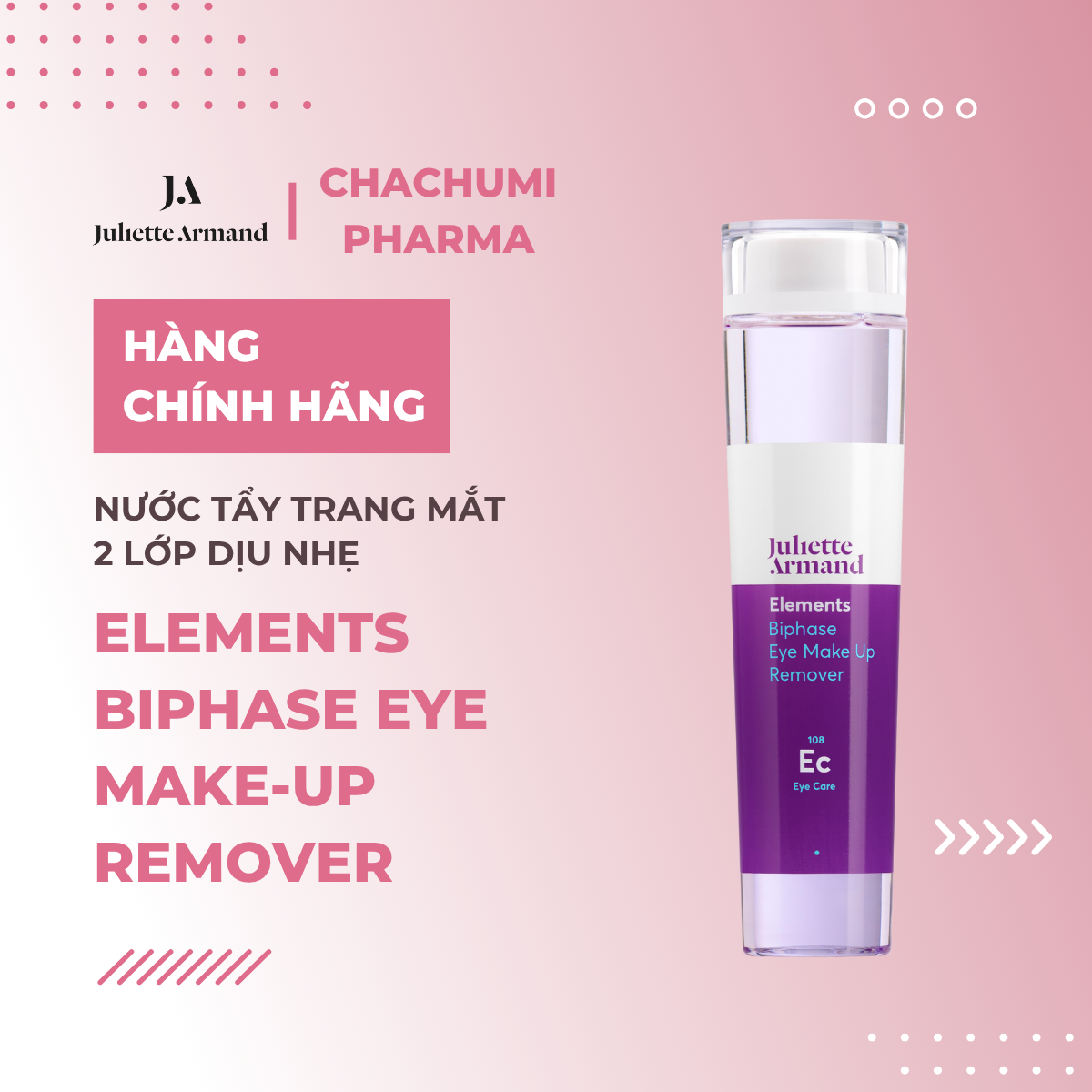 Juliette Armand Elements Biphase Eye Make-Up Remover - Nước Tẩy Trang Mắt 2 Lớp Dịu Nhẹ 210ml