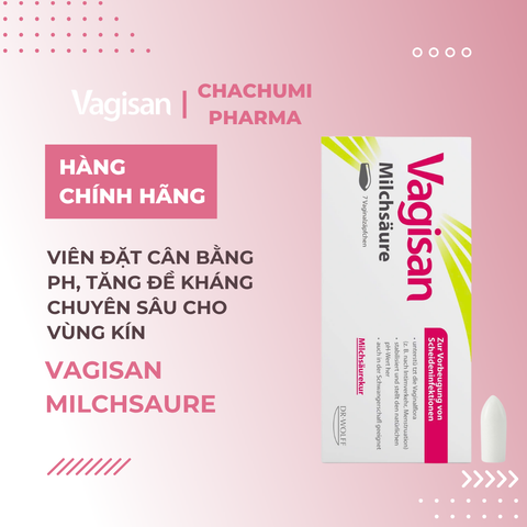 Viên đặt Vagisan Milchsaure cân bằng pH, tăng đề kháng chuyên sâu cho vùng kín
