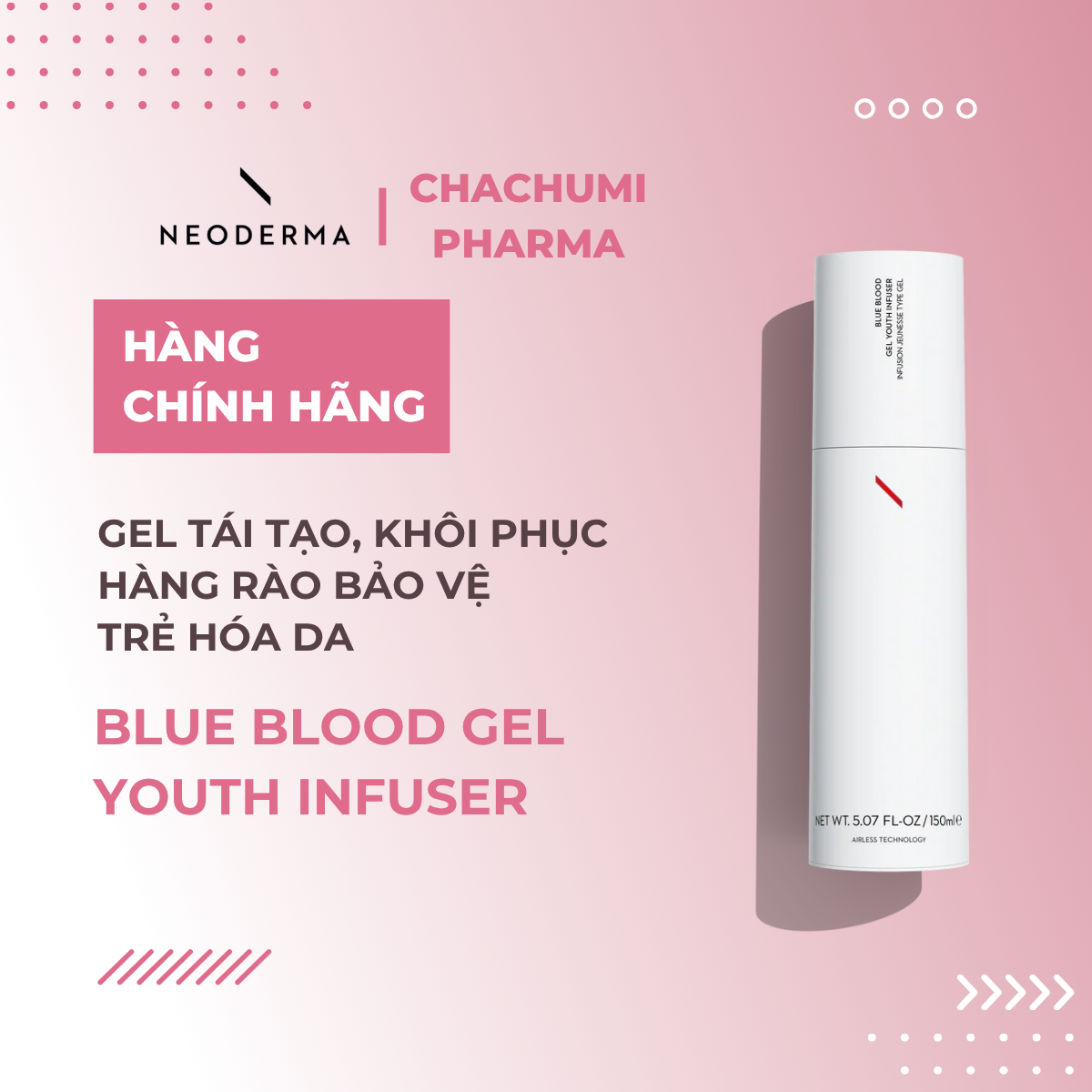 Neoderma Blue Blood Gel Youth Infuser - Gel tái tạo, khôi phục hàng rào bảo vệ & trẻ hóa da