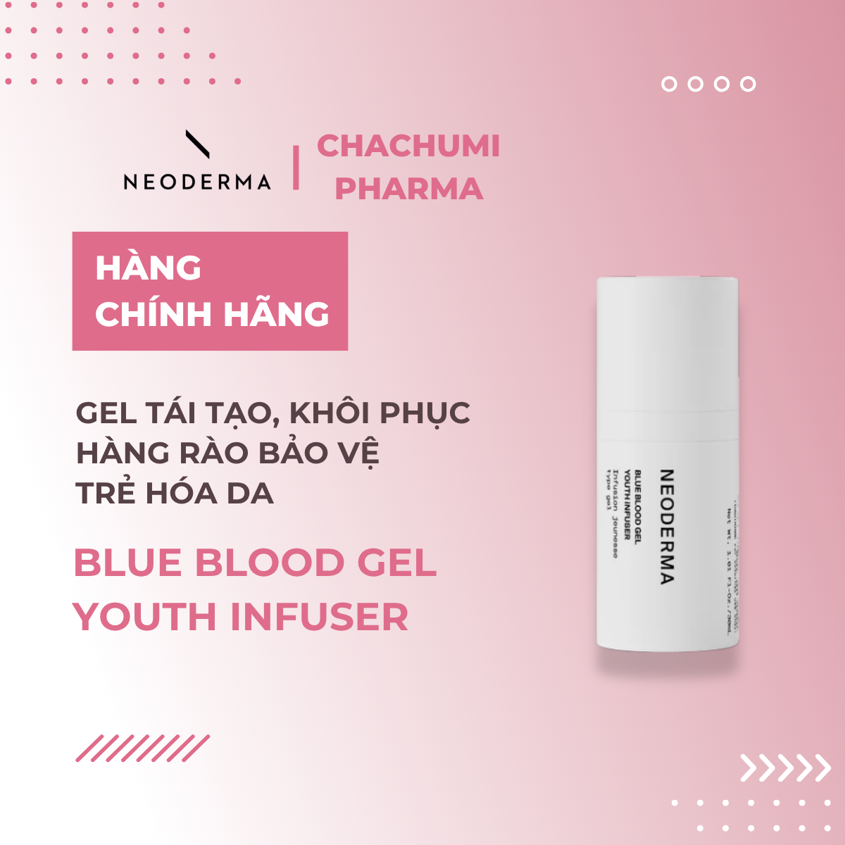 Neoderma Blue Blood Gel Youth Infuser - Gel tái tạo, khôi phục hàng rào bảo vệ & trẻ hóa da