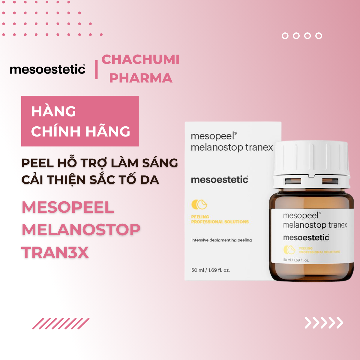 Mesoestetic Mesopeel Melanostop Tran3x Peel Hỗ Trợ Làm Sáng, Cải Thiện Sắc Tố Và Đều Màu Da 50ml