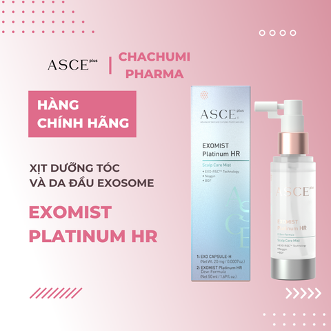 ASCE plus EXOMIST Platinum HR - Xịt Dưỡng Tóc Và Da Đầu Với Exosome Làm Diu, Nuôi Dưỡng Tóc Khoẻ Mạnh (Viên nang đông khô 20mg + Dung dịch 50ml)