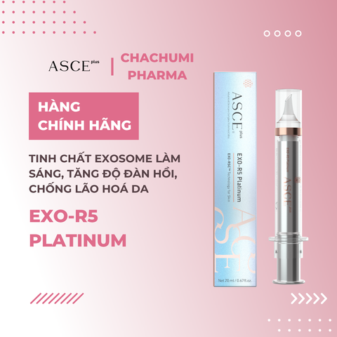 ASCE plus EXO-R5 Platinum Tinh Chất Exosome Làm Sáng, Làm Mịn, Tăng Độ Đàn Hồi, Chống Lão Hoá Da 20ml