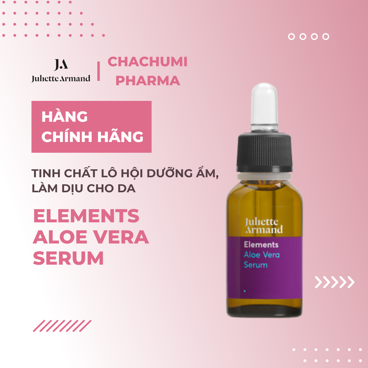 Juliette Armand Elements Aloe Vera Serum Tinh Chất Lô Hội Dưỡng Ẩm & Làm Dịu Cho Mọi Loại Da 20ml