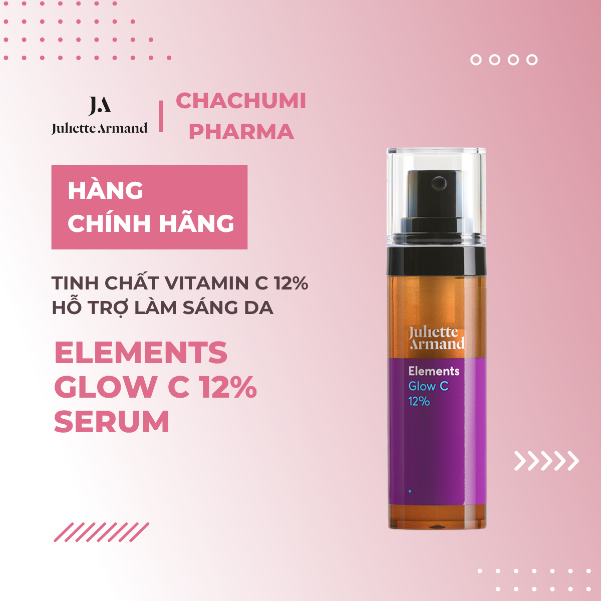 Juliette Armand Elements Glow C 12% Serum Tinh Chất Vitamin C 12% Hỗ Trợ Làm Sáng Da Xỉn Màu 10ml