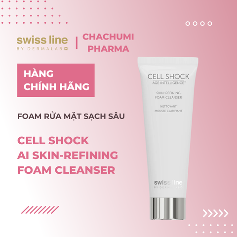 Swissline Cell Shock AI Skin-Refining Foam Cleanser - Foam rửa mặt sạch sâu & thanh lọc & êm dịu làn da 160ml