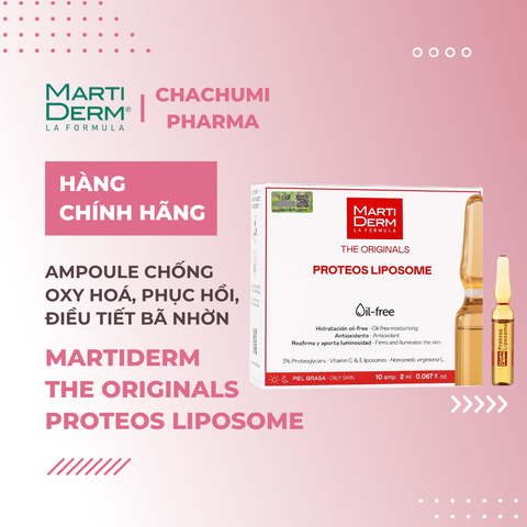 [Mẫu mới] Martiderm proteos liposome ampoule chống oxy hoá, phục hồi, điều tiết bã nhờn