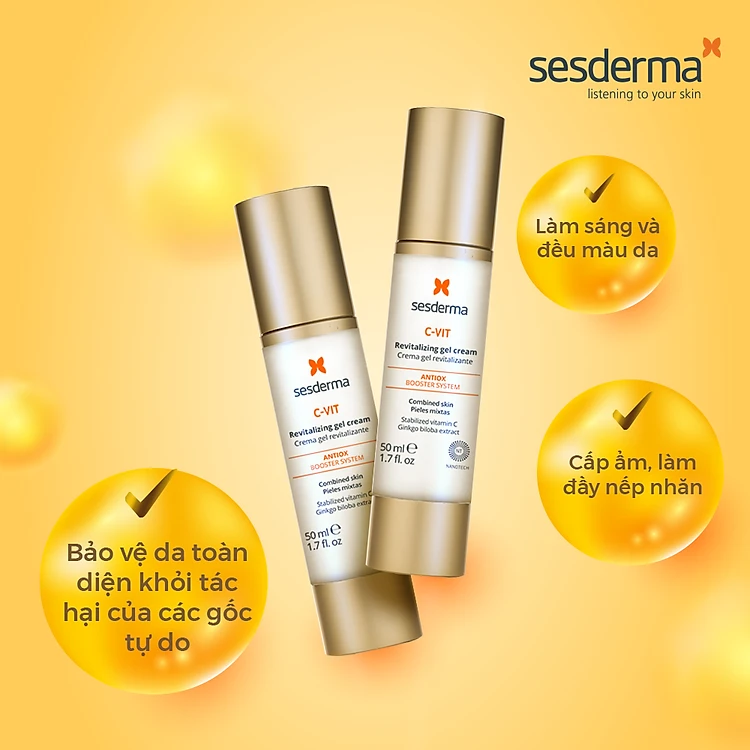 Sesderma C-VIT Radiance Glowing Fluid 50ml – Sữa Dưỡng Làm Sáng Da, Dưỡng Ẩm & Chống Oxy Hóa