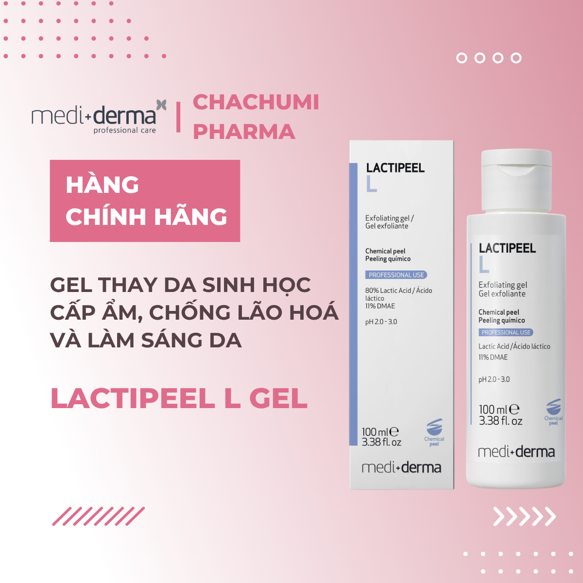 Mediderma Lactipeel L Gel Thay Da Sinh Học Cấp Ẩm, Chống Lão Hoá Và Làm Sáng Da