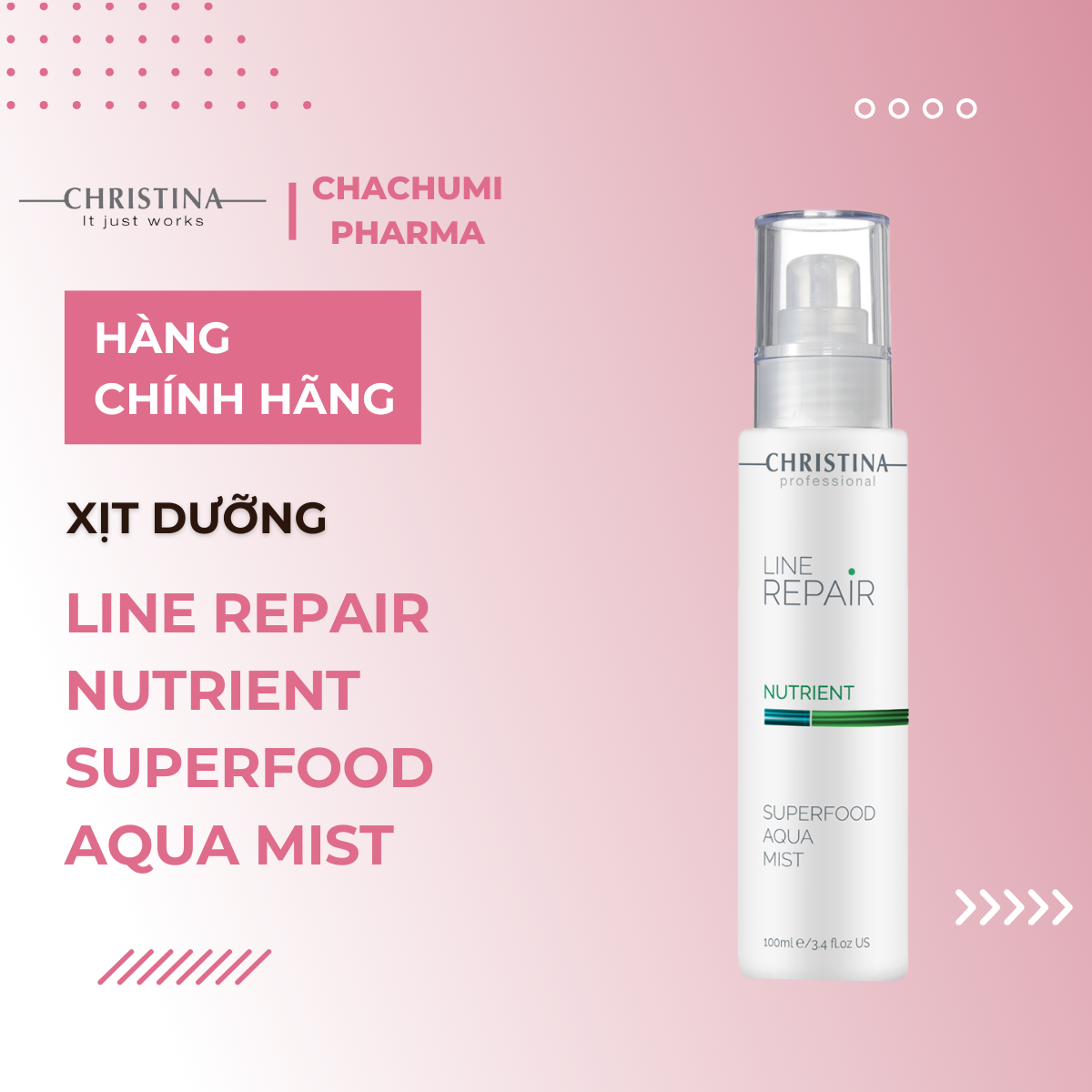 Xịt dưỡng Christina Line Repair Nutrient Superfood Aqua Mist 100ml