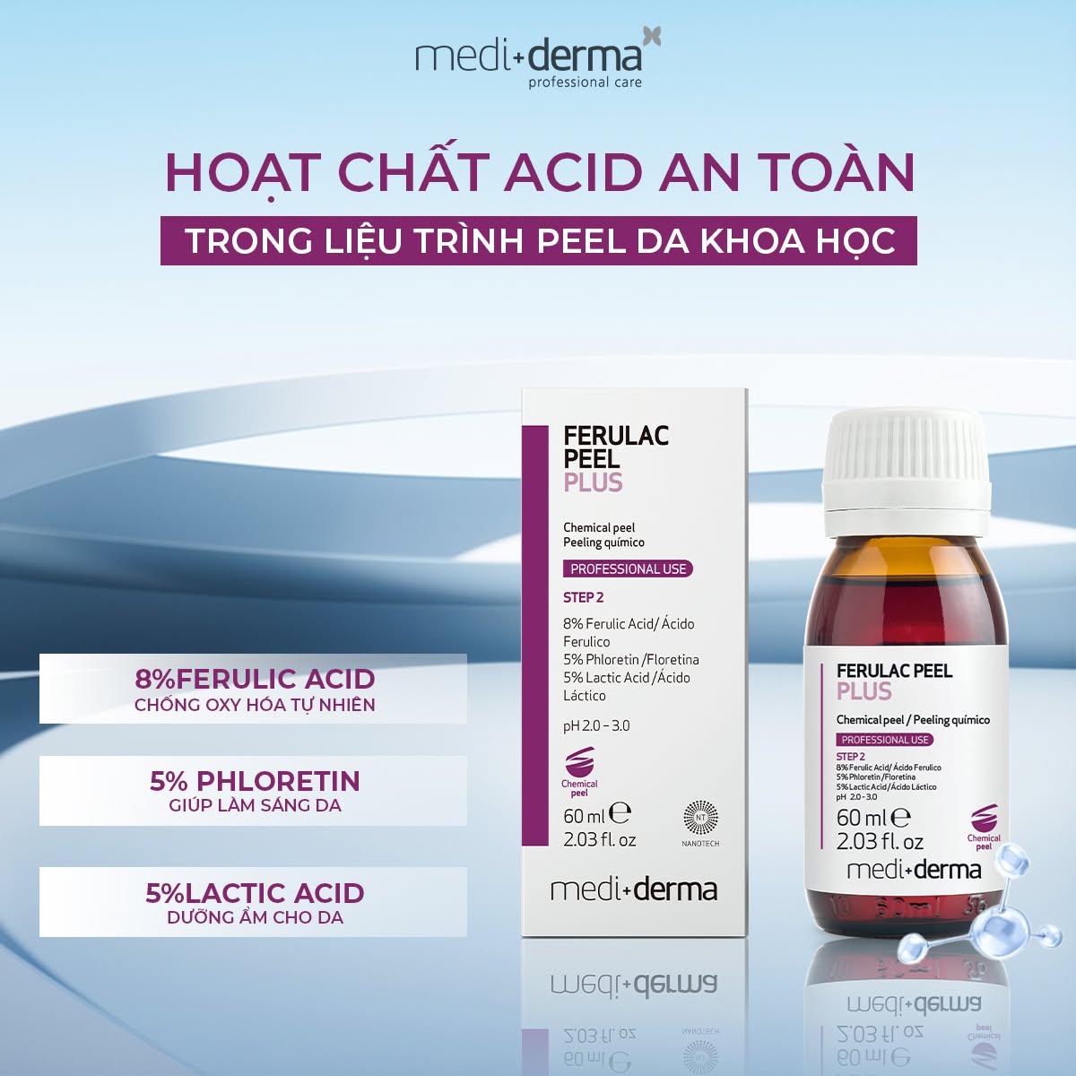 Mediderma Ferulac Peel Plus Dung Dịch Peel Trẻ Hoá Da Và Chống Oxy Hoá