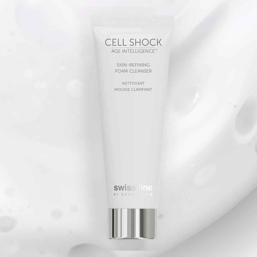 Swissline Cell Shock AI Skin-Refining Foam Cleanser - Foam rửa mặt sạch sâu & thanh lọc & êm dịu làn da 160ml