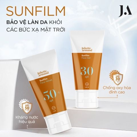 Juliette Armand Sunfilm Face Velvet SPF 50 Gel Tạo Màng Chống Nắng Không Bết Dính 55ml