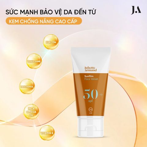 Juliette Armand Sunfilm Face Velvet SPF 50 Gel Tạo Màng Chống Nắng Không Bết Dính 55ml