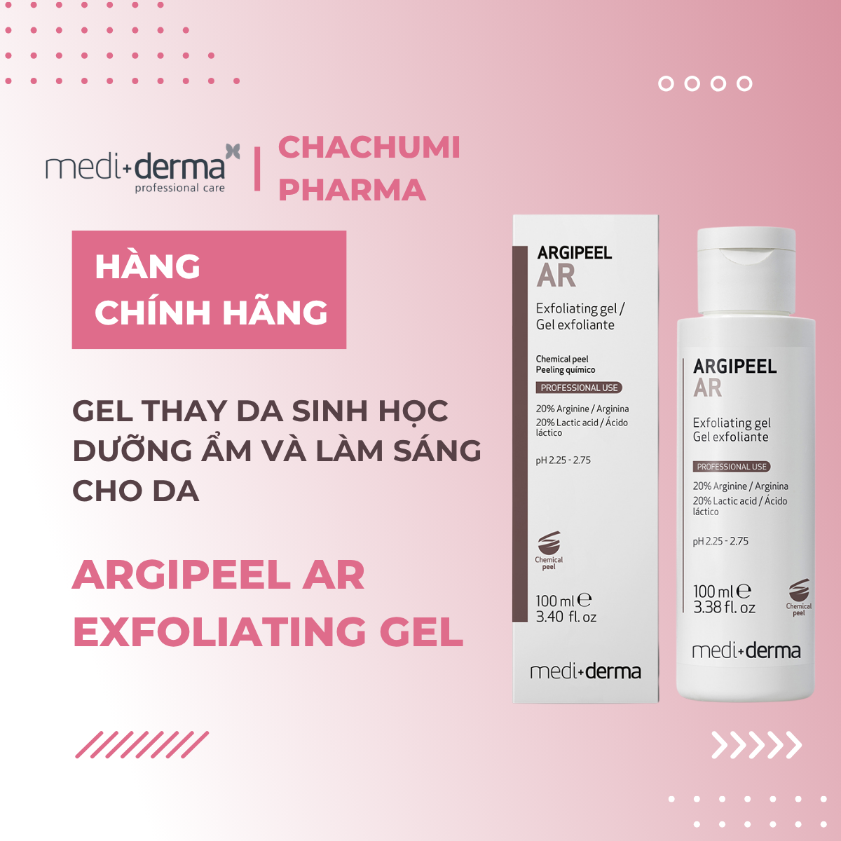 Mediderma Argipeel AR Exfoliating Gel Gel Thay Da Sinh Học Dưỡng Ẩm Và Làm Sáng Da