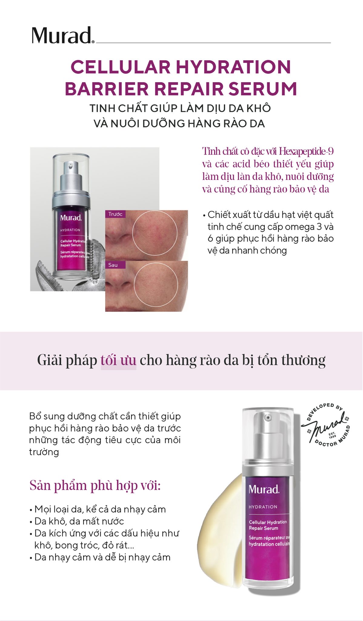 Serum Dưỡng Ẩm Và Hỗ Trợ Làm Mịn Da Murad Cellular Hydration Repair Serum 30ml