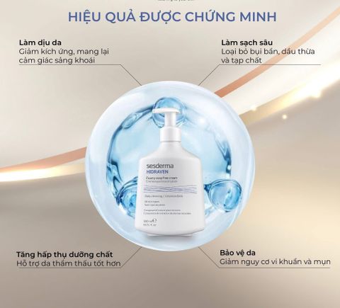 Sesderma Hidraven Foamy Soap Free Cream 300ml – Sữa Rửa Mặt Dịu Nhẹ, Dưỡng Ẩm, Không Xà Phòng