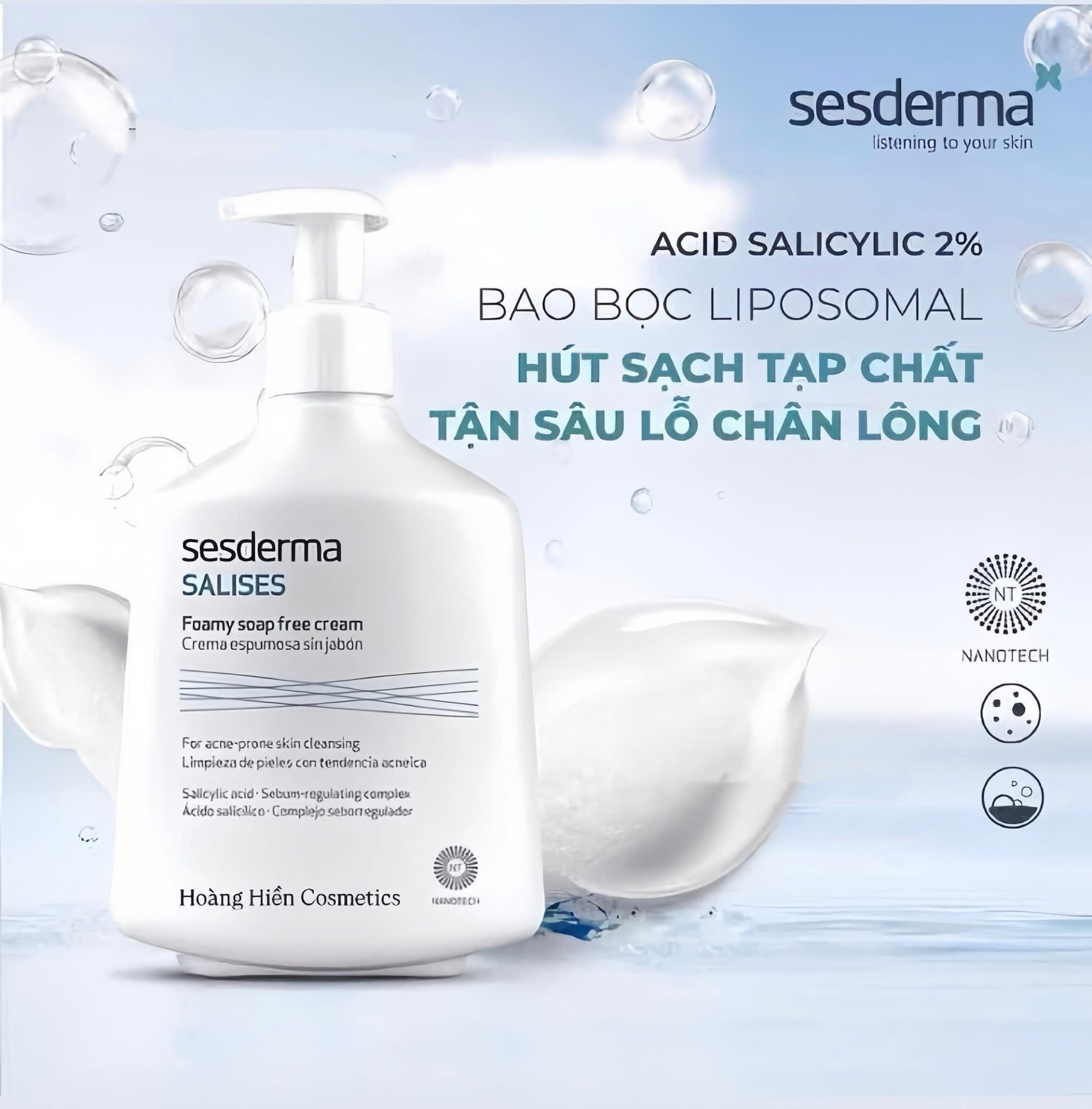 Sesderma Hidraven Foamy Soap Free Cream 300ml – Sữa Rửa Mặt Dịu Nhẹ, Dưỡng Ẩm, Không Xà Phòng