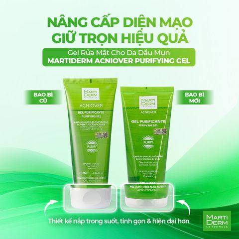 MartiDerm Acniover Purifying Gel - Gel rửa mặt cho da dầu mụn (200ml)