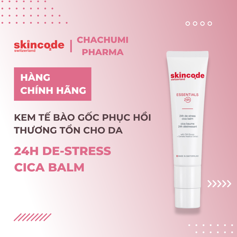 Skincode 24h De-stress Cica Balm Kem Balm CiCa - Kem dưỡng tế bào gốc phục hồi thương tổn & tăng trưởng tế bào nội mô