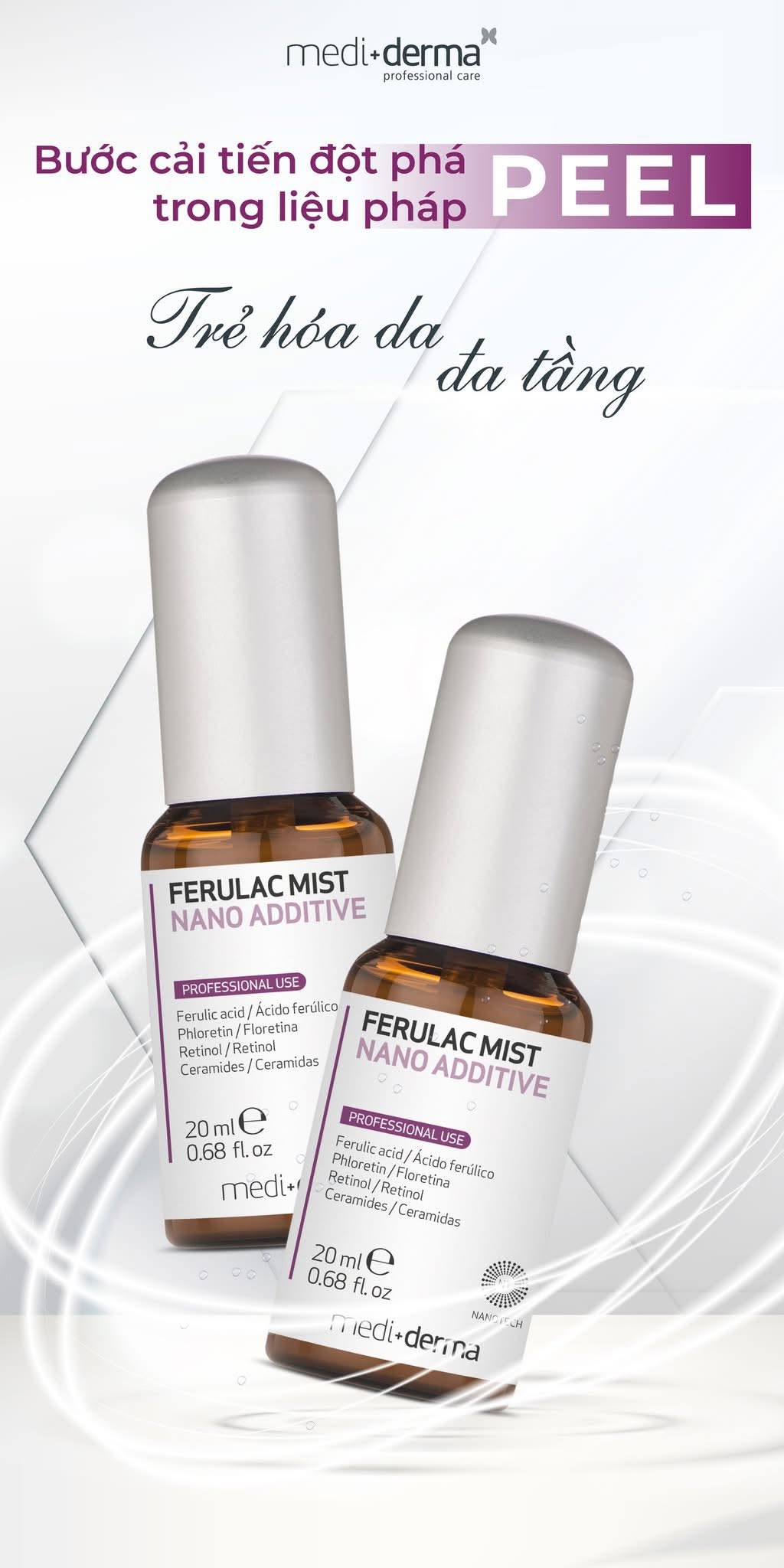 Mediderma Ferulac Nano Additive Xịt Peel Tăng Cường Trẻ Hoá Và Chống Oxy Hoá