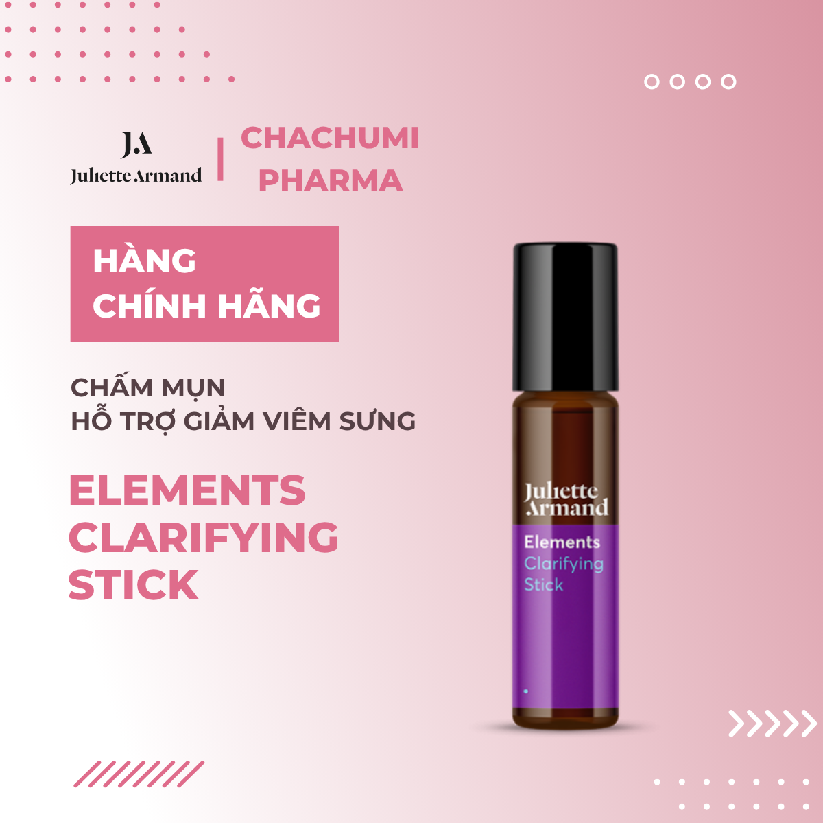 Juliette Armand Elements Clarifying Stick Chấm Mụn Hỗ Trợ Giảm Viêm Sưng 8ml